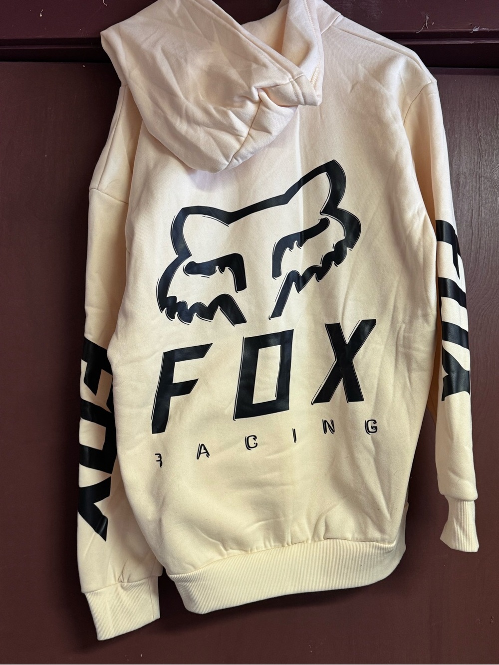 Fox Racing Cream Hoodie with Black Logo